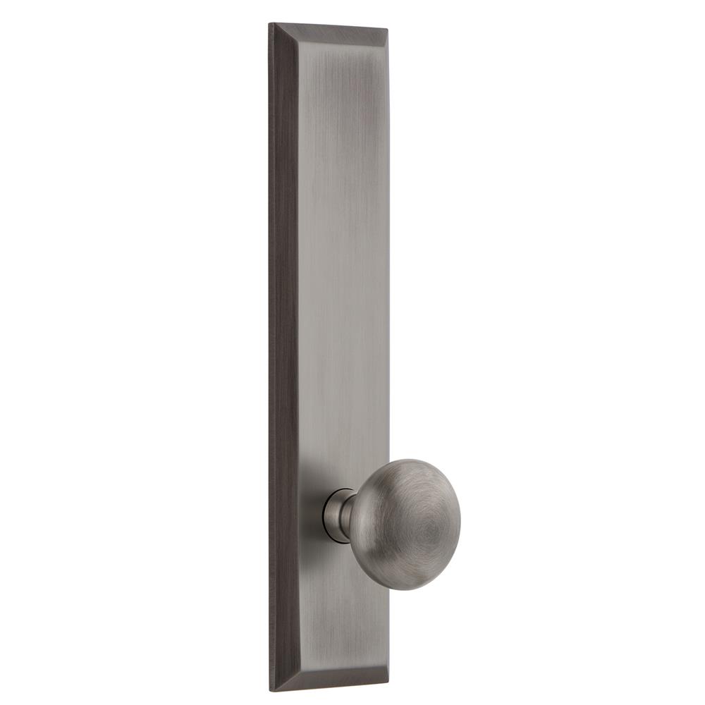 Grandeur by Nostalgic Warehouse FAVFAV Fifth Avenue Tall Plate Dummy with Fifth Avenue Knob in Antique Pewter
